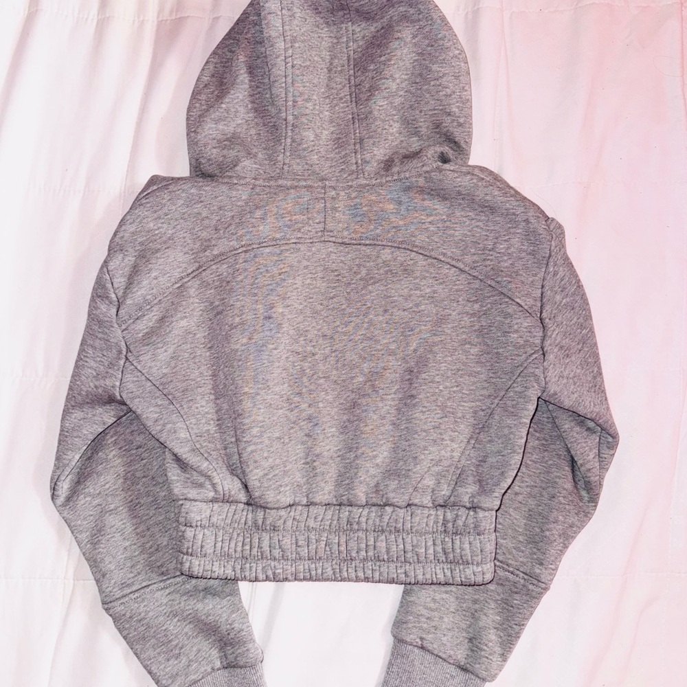 Lounge Apparel Cropped Grey Zip Hoodie View 5